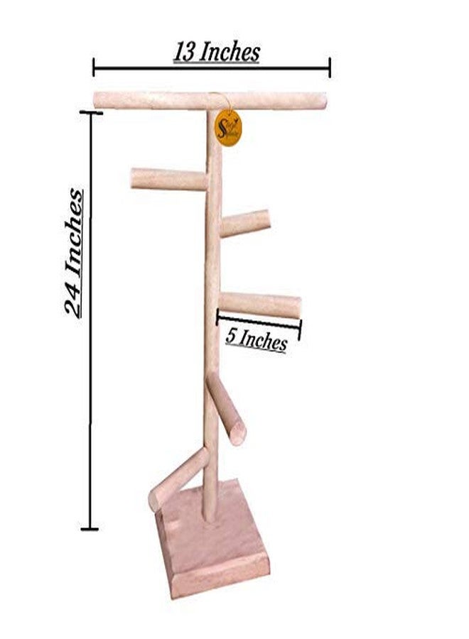 سايج سكوير Sage Square 24 بوصة / 61 سم خشب طبيعي للتدريب والتمرين 5 درجات مجثم مرح للطيور / لعبة للطيور (قطعة واحدة) - Image 3